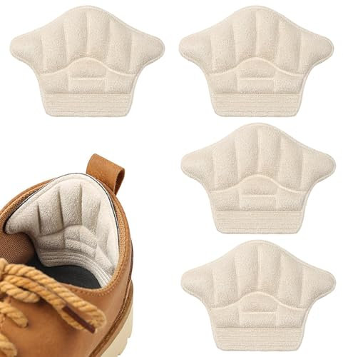 2 paires Coussinets de Talon Coussinet chaussure trop grande, coussinet talon confortable anti-ampoules hommes et femmes coussinets auto-adhésifs réglables chaussures trop grandes (Beige, Normale)