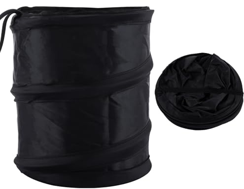 ASelected 2Pcs Car Bin 16x16x20CM Portable Collapsible Car Trash Can Waterproof Car Bin Garbage Bags Camp for Garbage and Litter Storage and Collection Keep Car Tidy, Organised & Odor Free (Black)