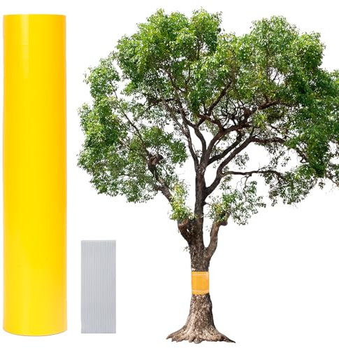 HONMOK Fruit Tree Grease Band 10m x 25cm, Glue Rings for Trees Self-Adhesive, Gardening Glue Band Traps against Caterpillars Ants Earwig, Insect Control Barrier Natural Protection for Trees