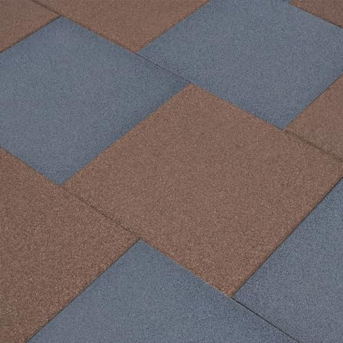 Kangmusi Fallschutzmatten 18 STK. Gummi 50x50x3 cm Grau, Grau 3096597