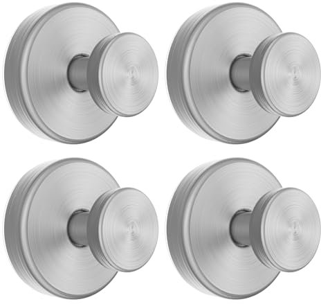 Bntuk Suction Cup Hooks for Shower, Heavy Duty Suction Hanger for Bathroom Window Glass, Bath Robe Looafh Towel Hook for Hanging - 4 Pack, Silver