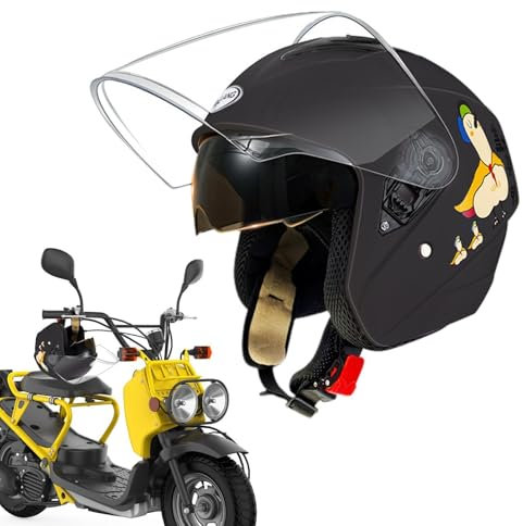 Herren-Schutzhelm, Motorrad-Kopfbedeckung,Leichte Motorrad-Kopfbedeckung mit Doppellinse | Warme 3/4-Kopfbedeckung mit offenem Gesicht, winddichtes Zubehör für elektrische Motorräder für Cruiser und R
