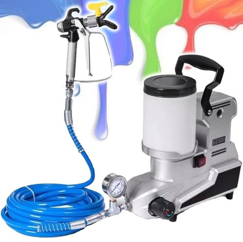 PulvéRisateur De Peinture Sans Air Portable, PulvéRisateur De Peinture Haute Pression 1600W, Applicateur De Peinture Au Latex Mural 2,5L/Min, Vitesse Infiniment Variable - Capacité 2L - Tuyau 5M