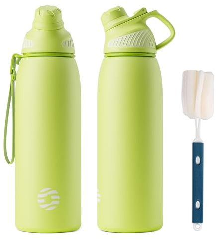 Fjbottle Gourde Isotherme avec Couvercle Magnétique - 400ml/600ml/800ml/1L/1.5L - Bouteille Isotherme Étanche sans BPA, Gourde Inox Bouche Standard, Gourde Enfant pour Sport, Gym, Voyage