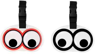 Weenwill Gepäckanhänger Lustige,2 Stück Süßes Augen Niedliche Cartoon Kofferanhänger für Reisekoffer PVC Kofferschilder Anhänger mit Namensschilder,Reiseaccessoires für Kinder,Frauen,Männer,Mädchen