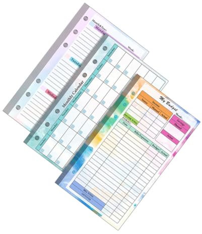 TOGEVAL 1satz Budget Planner Und Datierter Bill Organizer Mit Ausgaben-tracker Teiliges Für Kleine Unternehmen Für Arbeit Studium Und Wochenplanung Budgetseiten Farbige Gradient-design