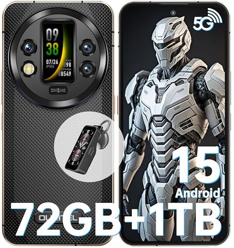 OUKITEL WP200 Pro Rugged Smartphone 5G - Android 15, 72GB（24+48） RAM+1TB ROM, 6.7 Rugged Phone, 8800mAh Android Phones, 108MP Camera, IP68/69K Waterproof Phone, 4G Dual SIM/NFC/OTG/GPS, 2025 (Black)