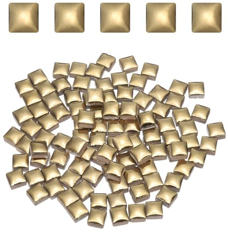 QUARKZMAN 100g Quadratische Mosaikfliesen Keramik-Mosaikfliesen 1x1cm Gold | bunte, für Bastelbedarf in Großpackungen zur Heimdekoration Kunsthandwerk DIY-Projekte