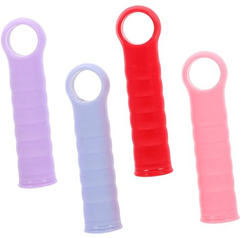DEARMAMY 4pcs Mop Handle Replacement End Caps Plastic Handle Grips 22mm Diameter Compatible with Mop and Dustpan Rods Kitchen Cleaning Tool Accessories Set (red, Purple, Blue, Pink