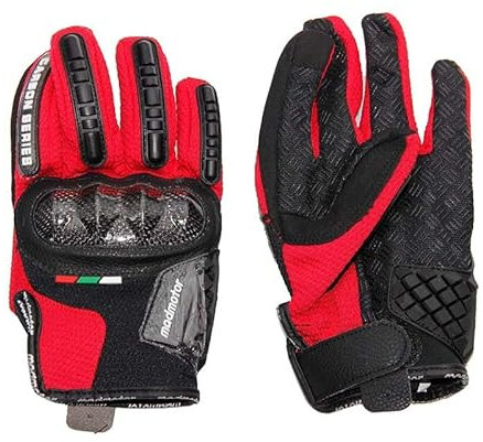 Kinder Handschuhe Motocross Motorrad Downhill Bike MTB Mountainbike madmotor Offroad rot (L)