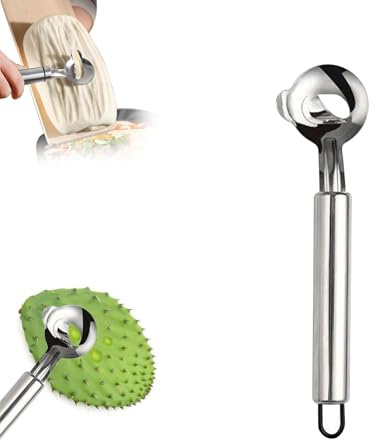 Cactus Peeler Spoon, Remover de espinas de cactus de acero inoxidable, herramienta de pelado Cactus, cortador de fideos chinos en rodajas para cocinar dispositivos de cocina (1 PC)