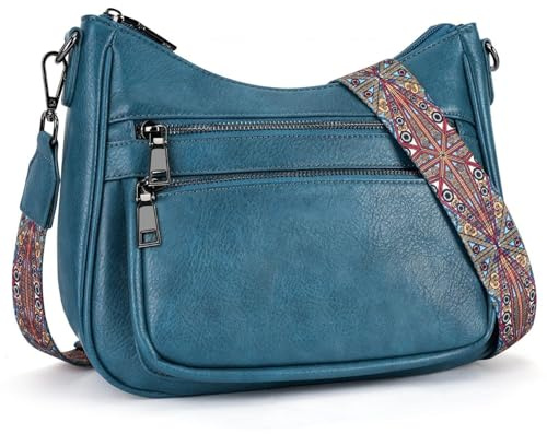 YOVIEE kleine Handtasche Damen Umhängetasche aus veganem Leder tasche Crossbody Bag mit Breitem Gurt Schultertasche Kapazität Reisetasche