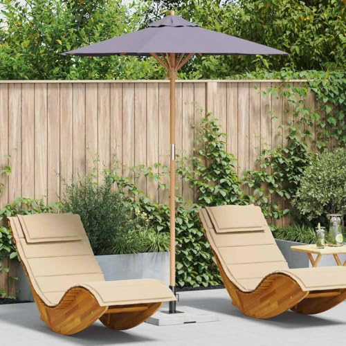 Solivagant Parasol de Jardin Gris foncé Ø 270 x 260 cm Bambou,(4.6 KG)