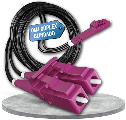 Conectra® - 5m Cavo Fibra Ottica Armato OM4 Duplex Breakout LC/UPC, Bretella Ottica Multimodale 50/125µm, LSZH Interno/Esterno, Prolunga Fibra Cavo Corazzato Patch Rete Industria ⌀3mm Nero