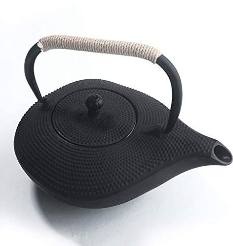 Teiera in ghisa con infusore inossidabile e manico isolante Tetsubin giapponese Artigianato Teiera Regalo/Regalo di compleanno/Cucina Nero 33,8 once / 1 litro