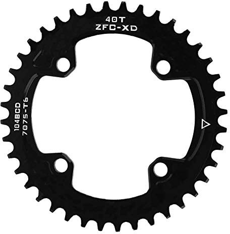 iFCOW Fahrrad-Kettenblatt, BCD 104 mm, 40 Zähne, schmal, breit, Kettenblatt für Shimano Kurbelgarnitur AM/XC Fahrrad