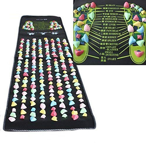 Fußmassage Matte Reflexzonenmassage Stein Fuß Accupoints Masssae Walk Steinmatte Schmerzlinderung Füße Walk Massagegerät Home Health Care 170cmx35cm