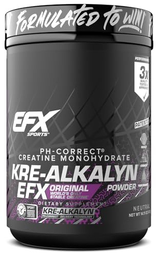 EFX Sports Kre-Alkalyn EFX Powder | pH Correct Creatine Monohydrate Powder Supplement | Strength, Muscle Growth & Performance | 266 Servings (Unflavored)