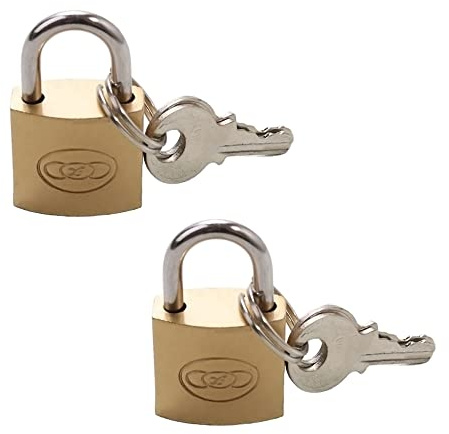 Cadenas avec Clé,2 pcs Petit Cadenas Casier Valise Bagage Cadenas,pour Voyage Valise école Sac d'ordinateur Portable Armoire Boîte à Outils