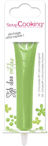 ScrapCooking - Stylo Choco Vert Clair - Crayon Alimentaire Pâtisserie 25 g - Stylo Décoratif Comestible - Écrire & Dessiner sur Desserts, Gâteaux & Biscuits Anniversaire Pâques Noël - 6805