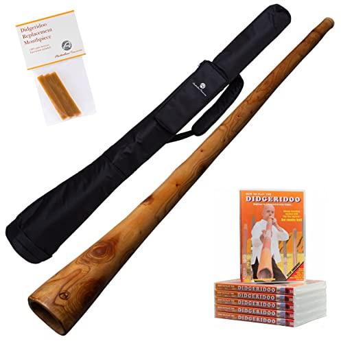 Australian Treasures - DIDGERIDOO: Mahagoni PRO Serie 147cm inklusive nylon Tasche, DVD, Bienenwachs