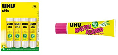 UHU Bastelset - Klebestift UHU stic, 4 x 21g + UHU Bastelkleber Tube, 90g