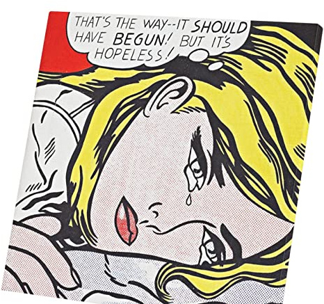 French Unicorn Leinwanddruck Hopless Roy Lichtenstein Pop Art Comics (41 cm x 40 cm)
