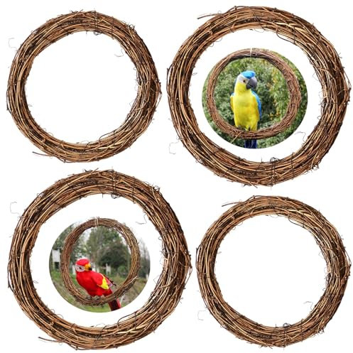 Natural Grapevine Wreaths Bootoow Wedding Rattan Door Wreath Set Vine Branch Hoop Wreath for DIY Door Wreath Wall Hanging Wedding Party Decors (15cm & 20cm)