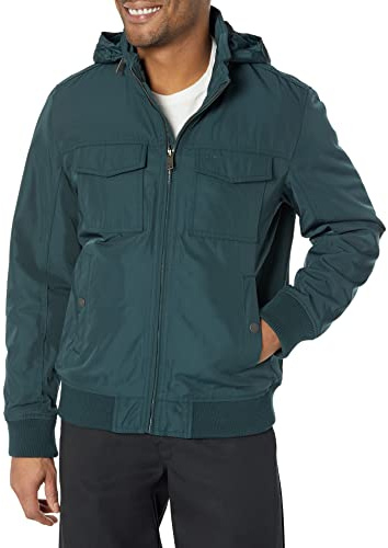 Dockers Men's Quilted Lined Flight Bomber Jacket, Forest, XX-Large Regular