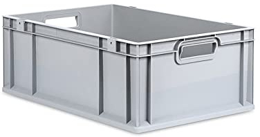PROREGAL Eurobox NextGen Grip | HxBxT 22x40x60cm | 44 Liter | Griffe offen | Grau | Eurobehälter, Transportbox, Transportbehälter, Stapelbehälter