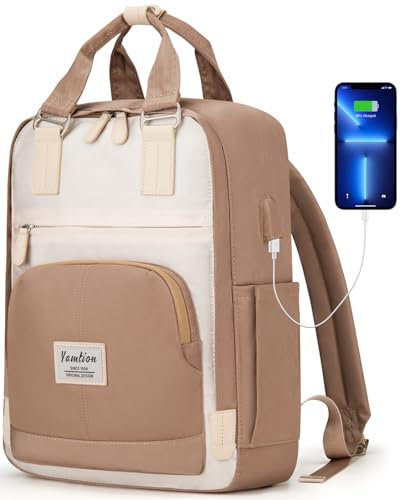 YAMTION Femmes Sac à Dos,Sac Scolaire pour Filles et Garçons,Hommes Sac pour Ordinateur Portable 15,6 Pouces,Sacs à Dos pour Fashion Décontracté Affaires