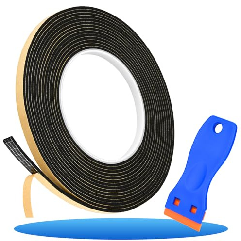Ancable Ceranfeld Dichtungsband, 5m Dichtband für Kochfeld mit kleinem Schaber, 1 Stück 7mm x 2mm Montageband für Ceranfeld Kochfeld Dichtband