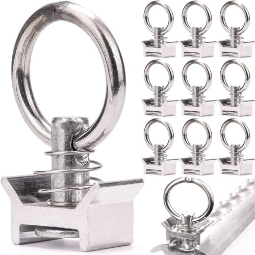 XFLYP 10 Stück Single Endbeschlag, Airlineschiene Fitting Ring mit 1000kg Tragfähigkeit für Airlineschienen Fitting Zurrschienen Endbeschlag, Bolzenbefestigung Schienenbefestigungssystem