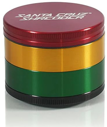 Santa Cruz Shredder Metal Spice Grinder Made in USA (Large (2.7 Inch), Rasta)