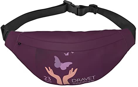 Dravet Bauchtasche für Syndrom, leicht, mit verstellbarem Riemen, Schwarz , Einheitsgröße, Geldgürtel