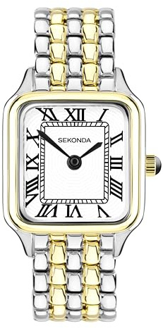 Sekonda Klassische Monica Damen-Quarzuhr 30 mm in Weiß mit Analoganzeige und Armband aus Legierung