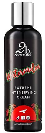 2bTanned Sunbed Tanning Accelerator (200ml), Extreme Intensifying Cream, Tan Accelerator for Sun and Sunbed, Nourishing Shea Butter-based Tanning Cream with Carrot Seed Oil and Aloe Vera, Watermelon