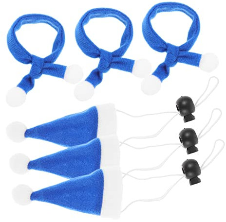 YARNOW Haustier Hund Kostüm Set Weihnachten Pet Supplies Weihnachten Haustier Kostüm 6 Stücke Hut Und Schal Cosplay Kappe