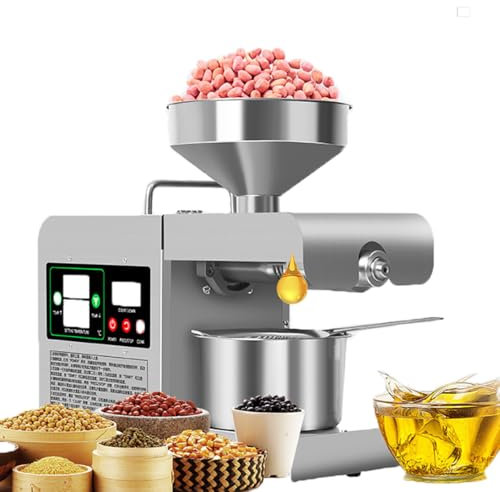 Presse à Huile Automatique, Presse à Huile en Acier Inoxydable 304 de Cuisine entièrement Automatique Domestique/Commerciale de 820 Watts, adaptée au maïs/cacahuètes, etc.