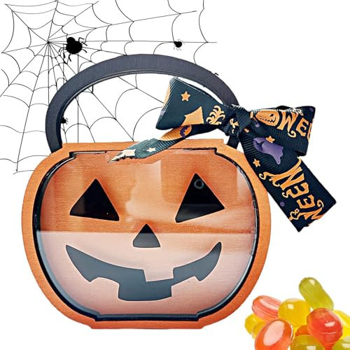 Decoraciones de mesa de centro de mesa de calabaza,Decoración de escritorio de calabaza | Coctelera de dulces de Halloween de madera - Pieza central de mesa Decoración del hogar de otoño, Pieza centra