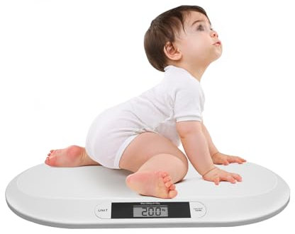 MINRS Elektronische Babywaage Digitale Kinderwaage Tierwaage bis 20Kg mit LCD-Display und Tara-Funktion, 3 Wiegemodi (kg/oz/lb) zum Wiegen von Babys, Kaninchen, Katzen, Hunden