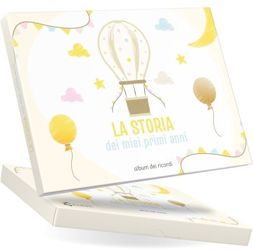 Doan Album Nascita Bambina e Bambino con 60 Pagine e Tanti Adesivi Divertenti e Colorati - Libro dei Ricordi Neonato Ideale per Regalo Nascita Bimba e Bimbo