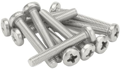 M4 (4mm x 40mm) Pozi Pan Head Machine Screws - BZP Steel (Pack of 20)