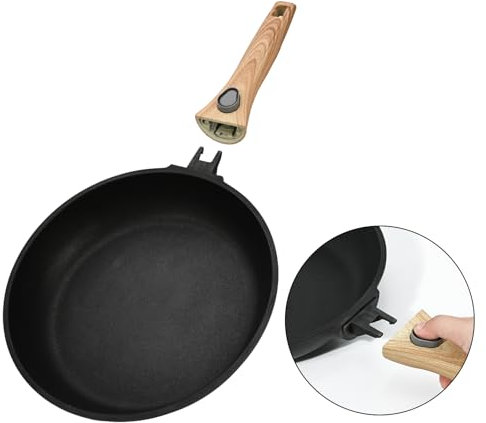SC Cooker 24CM Nonstick Frying Pan Skillet with Removable Handle, Egg Frying Pan Non Stick Skillet Detachable Handle, Oven Safe, Dishwasher Safe, Cookware Cooking Pan for All Cooktops, 9.5 Inches