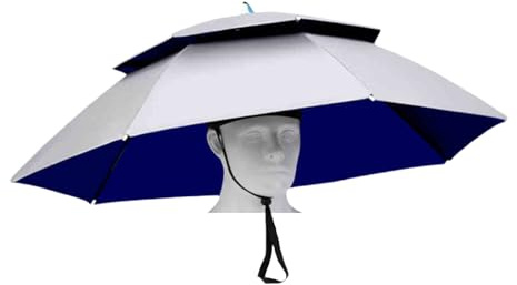 Vllentin Parapluie Parasol Chapeau,Chapeau Parapluie De Tete Adult,Chapeau Parapluie De Tete,Chapeau Parapluie De PêChe,Pliable,Protection Solaire,pour Les Femmes Homme RandonnéE,Jardinage