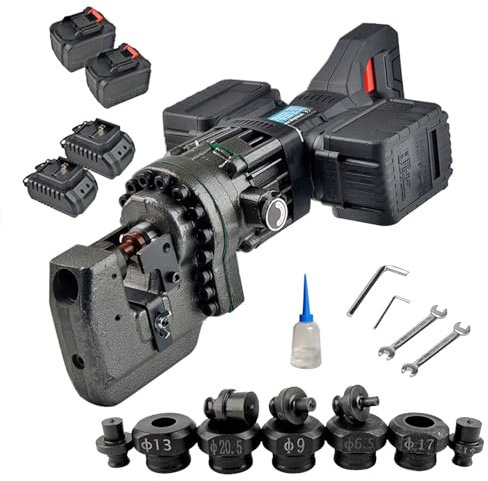 Perforateur Hydraulique Sans Fil 1500 W, Outil De PoinçOnnage Hydraulique éLectrique, PoinçOnneuse D'Acier D'Angle, Perceuse De Plaque D'Acier, Avec Base Amovible