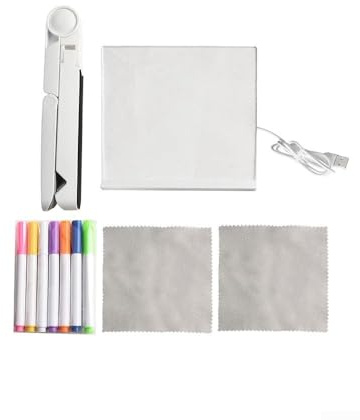 Tableau à message LED avec 7 couleurs de stylos et support en acrylique pour bureau, café, école, maison (taille S)