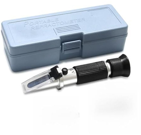JOJIDE Refraktometer, Handprüfgerät 4-in-1 Refraktometer ATC-Batterie mit Hülle for Motoröl Glykol Frostschutzmittel Gefrierpunkt Auto für Zuhause