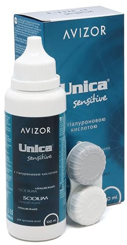 Avízor Unica Sensitive - 100ml | Unique Solution with Hyaluronic Acid - Deep Cleaning and Disinfection for All Types of Contact Lenses - for Sensitive Eyes - Travel Size