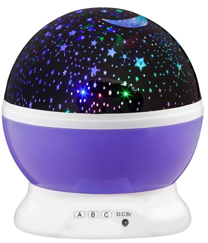 Proyector LED de luz nocturna para el cielo estrellado; Luz estelar luminosa, luz para dormir del universo galáctico para la habitación de niños y adolescentes (Violeta)